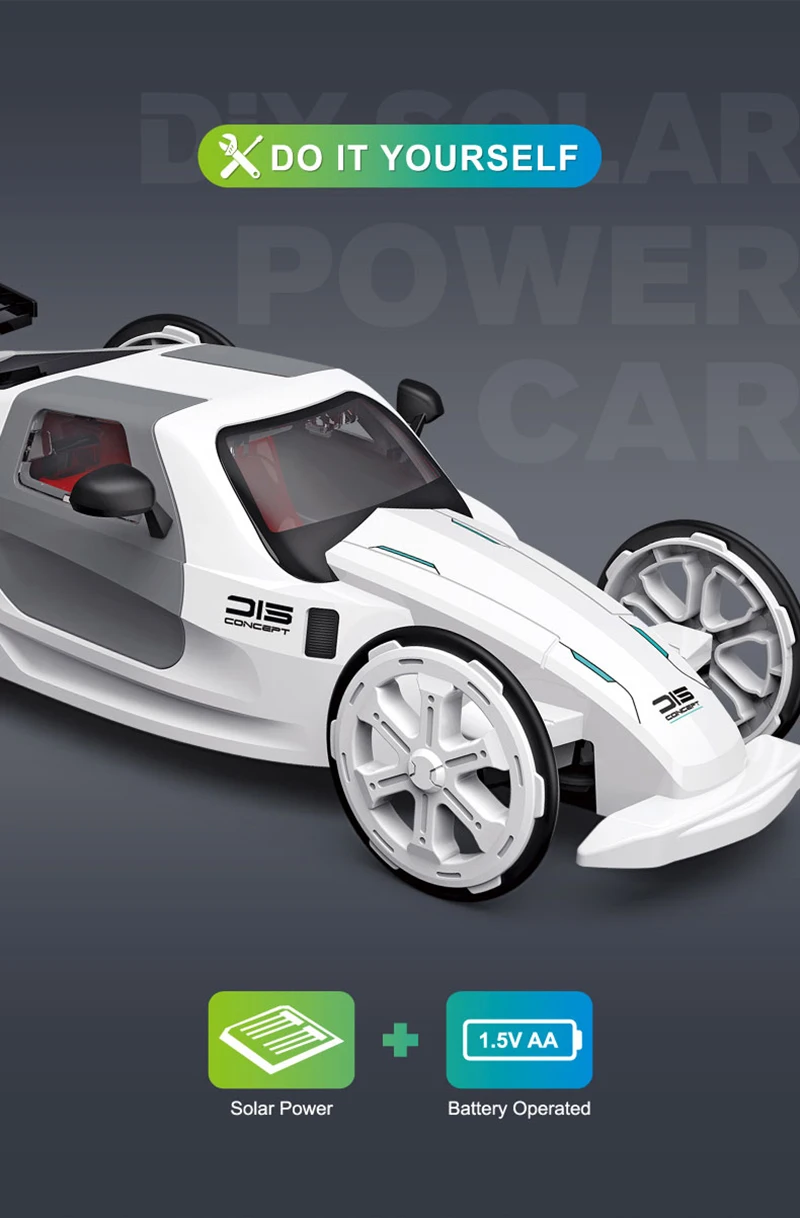 DIY 4WD solar  Concept car  Solar Toy Hands-On Science Gift Gifts For Teens Low  Carbon And Environmental Protection