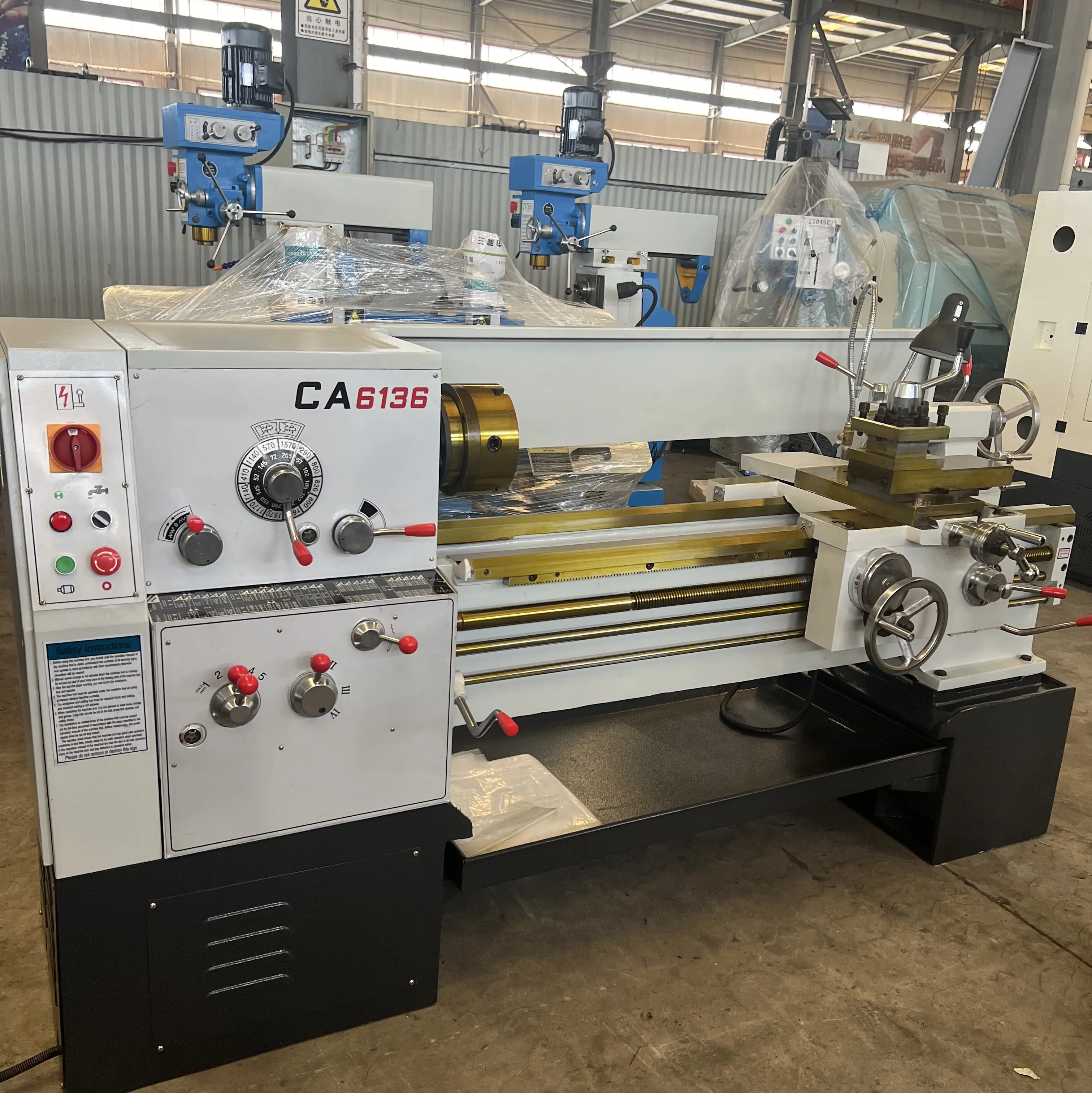 TEBAK Manual 3 Meters CA6136 3000mm Heavy Duty Metal Universal Conventional Horizontal Metal Cutting and Turning Lathe Machine
