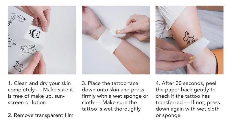 Custom Simple Black Temporary Tattoo Sticker Men With Printed Design