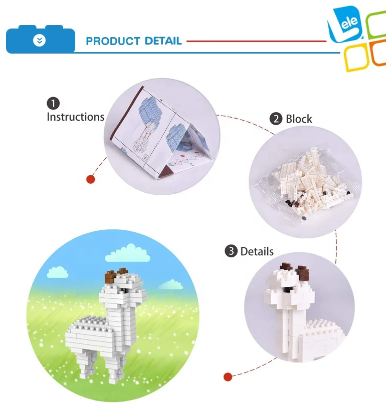 Source カスタマイズされたミニブロック動物ナノブロック3Dパズル