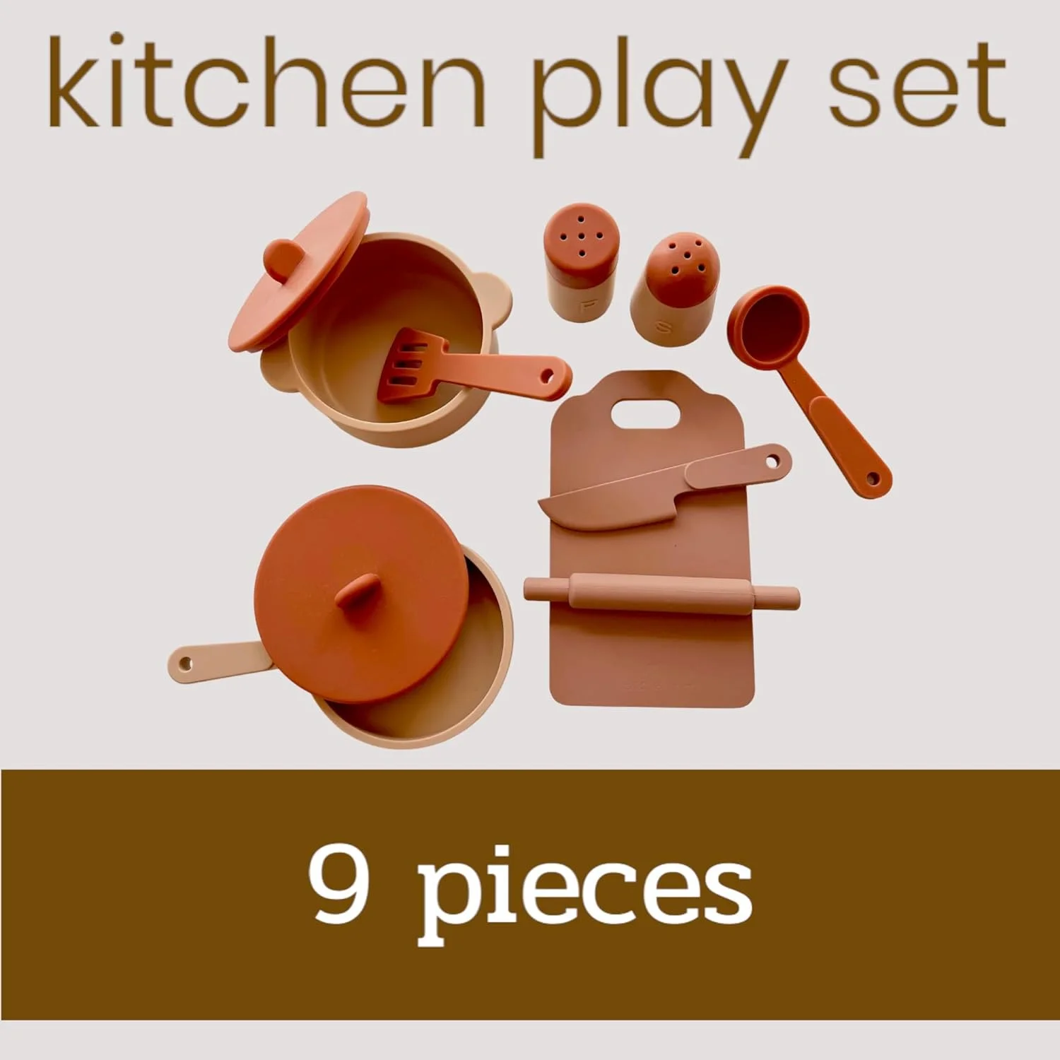 CPC Tested Silicone Kitchen Toy Kits for 3+ Toddlers, Role Playing Little Cooker Having Fun at Home Preschool