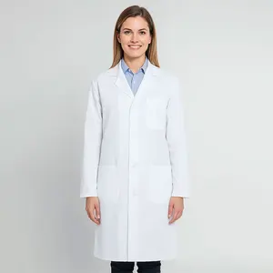 Wholesale Custom Doctor White Long Sleeve Lab Coat Medical Uniform Hospital Nurse Chemistry Pharmacist Lab Coat