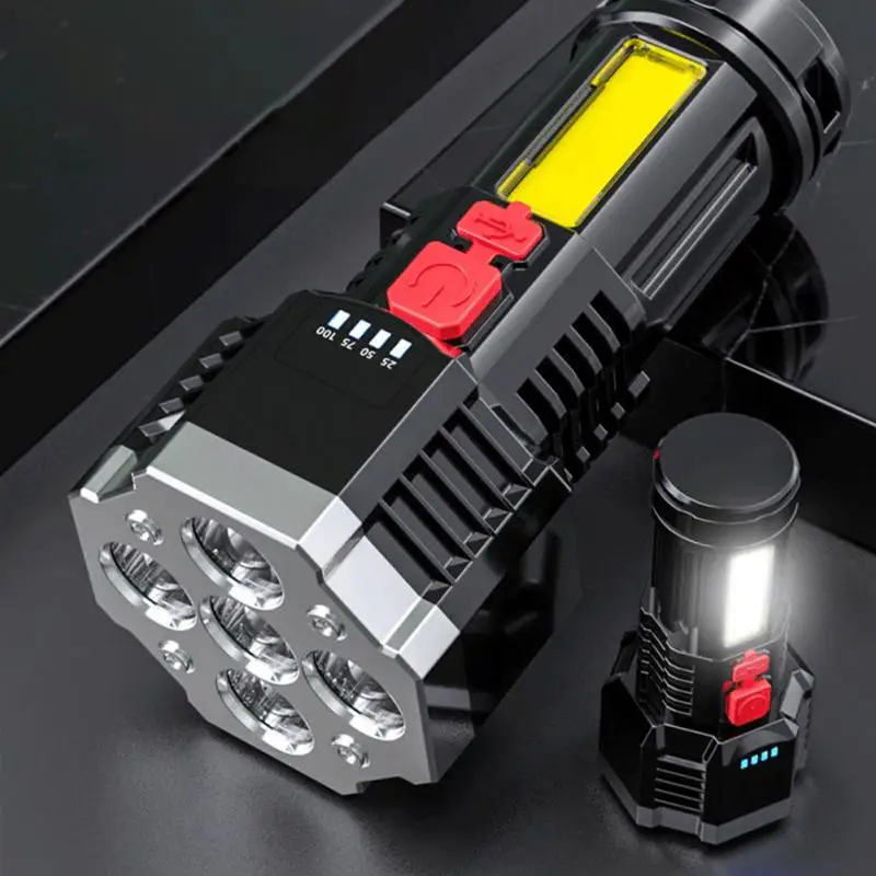 Five nuclear Explosion Led Flashlight Strong Light Rechargeable Super  Bright 