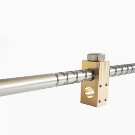 10x10 Stroke 50mm Length 150mm Stainless Steel Shaft Self Reversing Screw with Brass Nut Nickel Plating