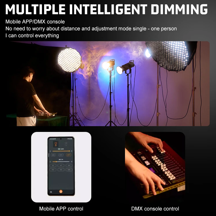 ZSYB A200R-DMX Color Dimmable RGB Video Light 200W Studio Equipment