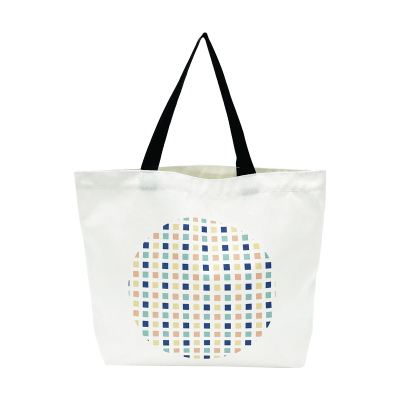 Custom Cotton Canvas Beach Tote Shopping Bag With Logo