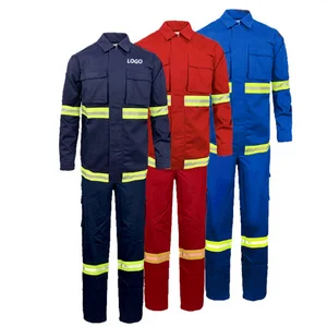 Custom Men Industrial Workwear Worker Safety Clothing Uniform Work Overalls Aramid FR Fire Flame Resistant Retardant Coverall