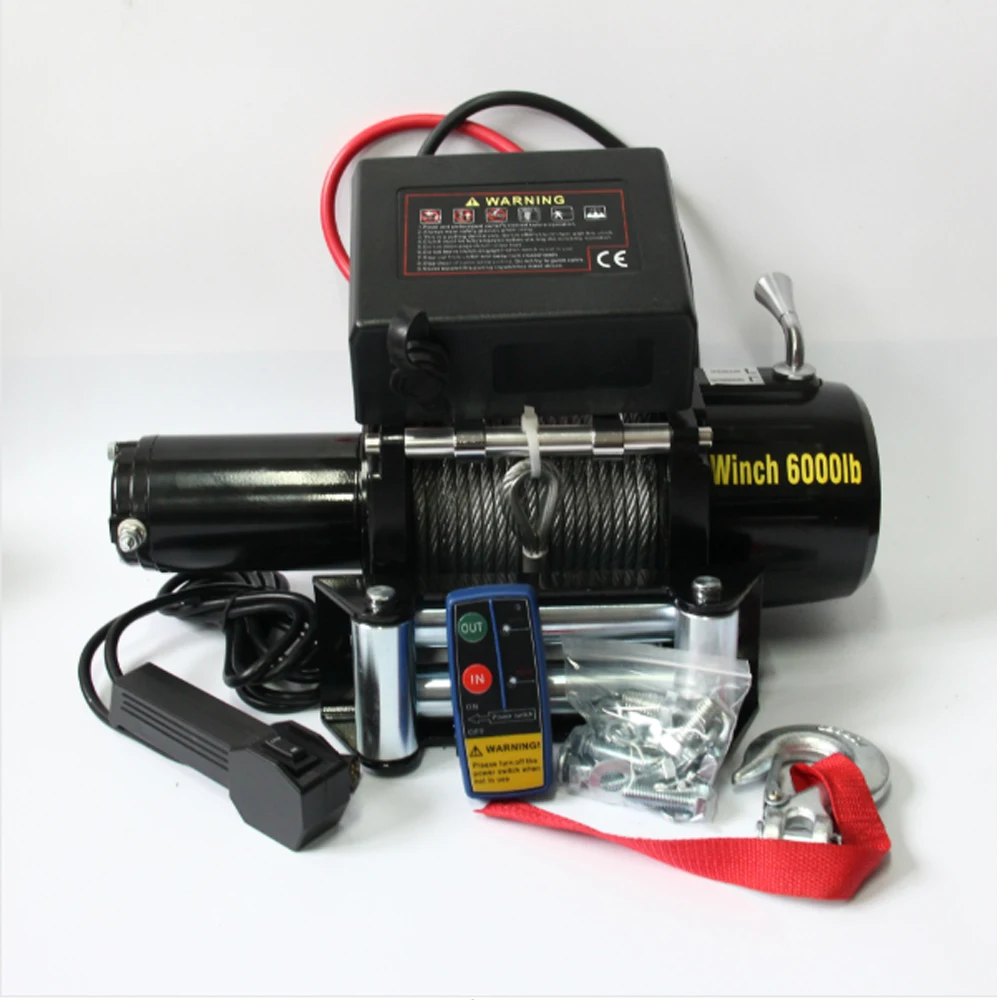 
 Лебедка для внедорожника 6000 фунтов 12 В электрическая/лебедка с дистанционным управлением для Jeep/ Suzuki/ Toyota/ Land Rover и других 4x4 с синтетическим Канатом  