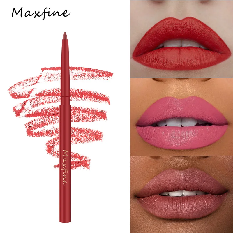 Retractable Smooth Application Creamy Color Slim Matte Gel Lip Liner Pencils