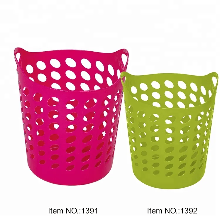 Plastic Storage Collapsible Ventilate High Quality LDPE  Laundry Basket Hamper With Handles