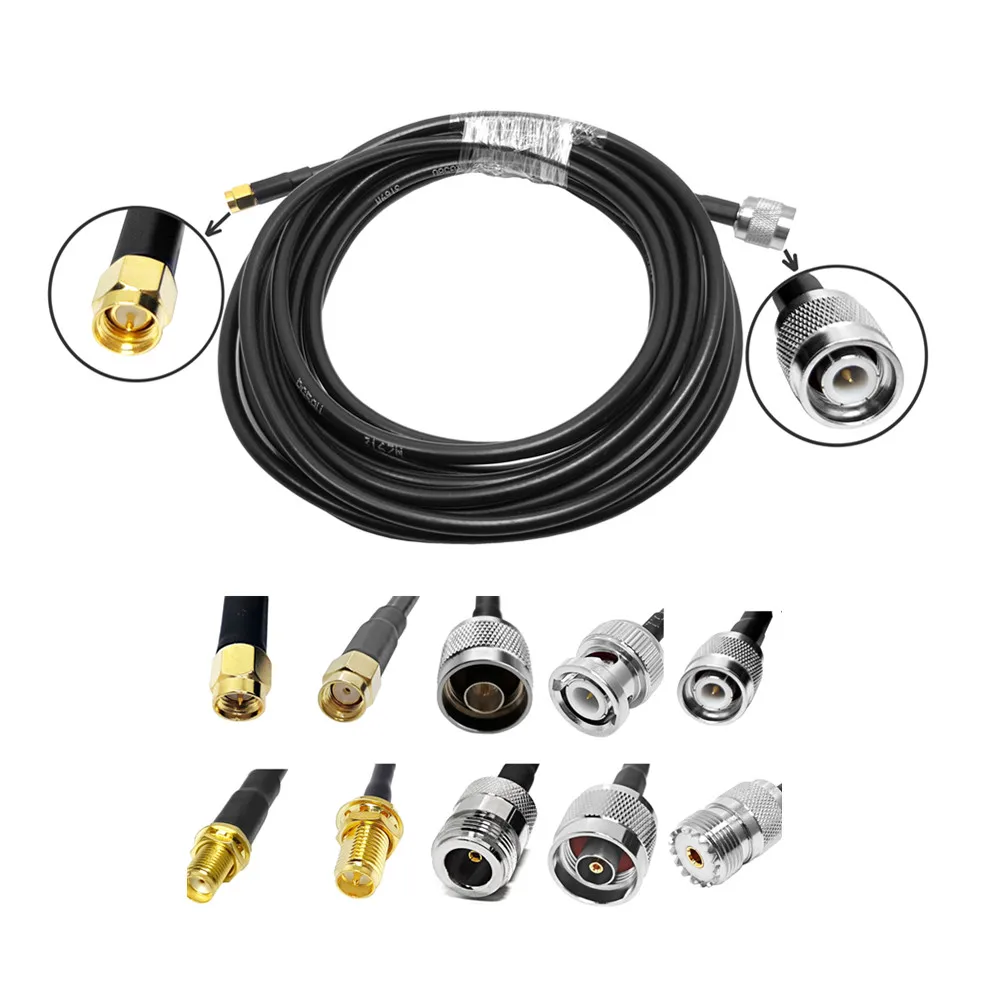 Manufacturer Low Loss 10M Sma Male to Sma/N/Bnc/TNC Male Rg58U Rg58 Rg58/U Antenna Extension Coaxial Cable