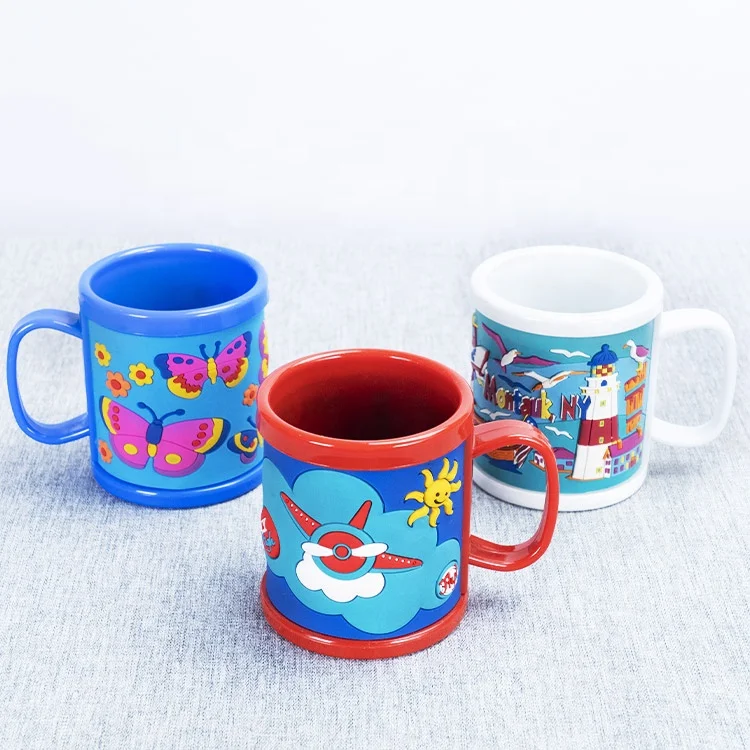 Wholesale Cute Cartoon 3D Kids Personalized Gift Plastic Mugs