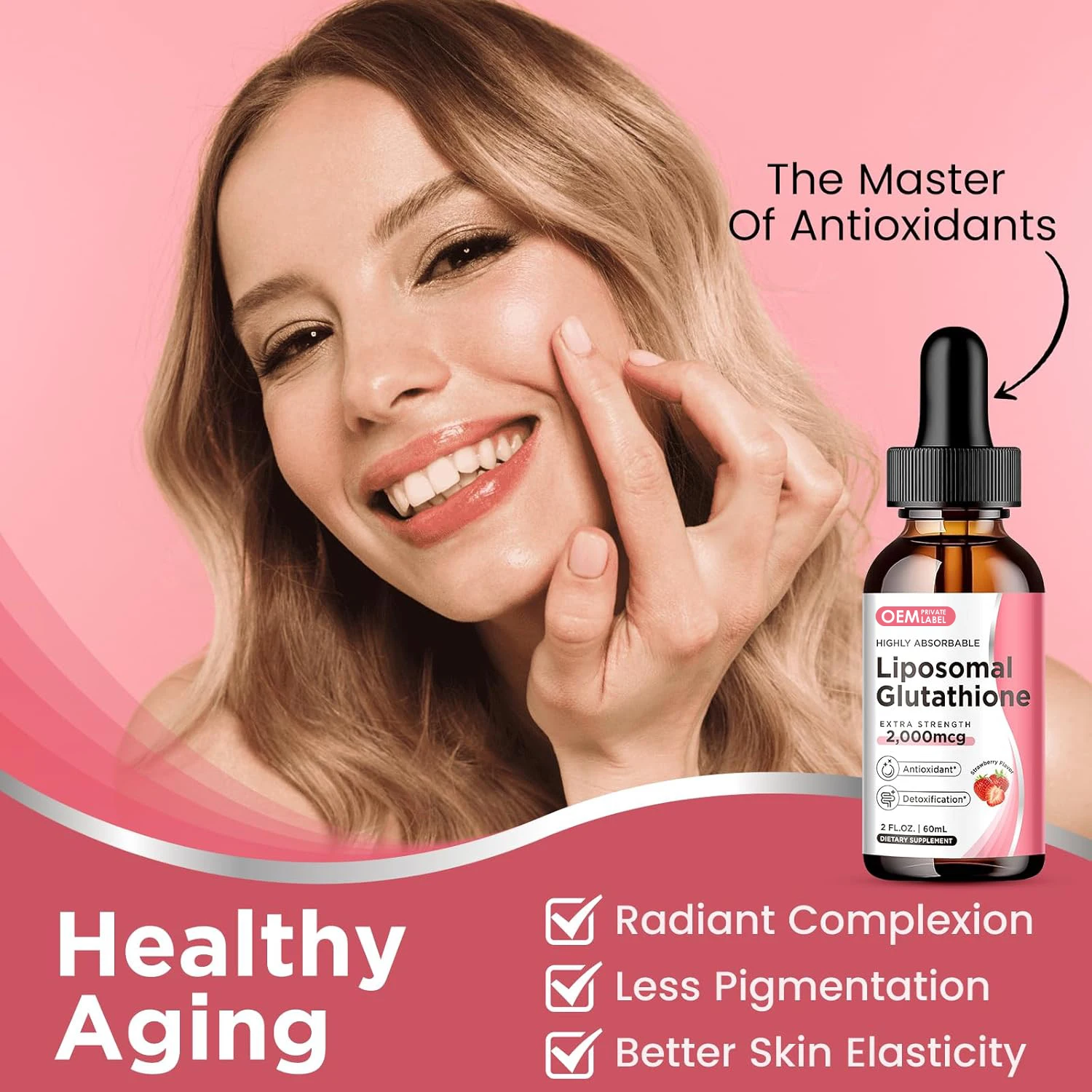 glutathione liquid drops Glutathione Liver Detoxification – Royalty-Free Vector main image 1