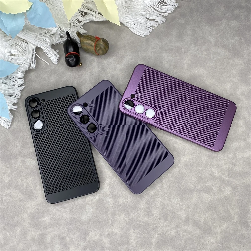 New Arrival Lens Protection Honeycomb Heat Dissipation Hard PC Net Phone Case for Samsung S23 Plus S22 Note 20 Ultra S21 FE