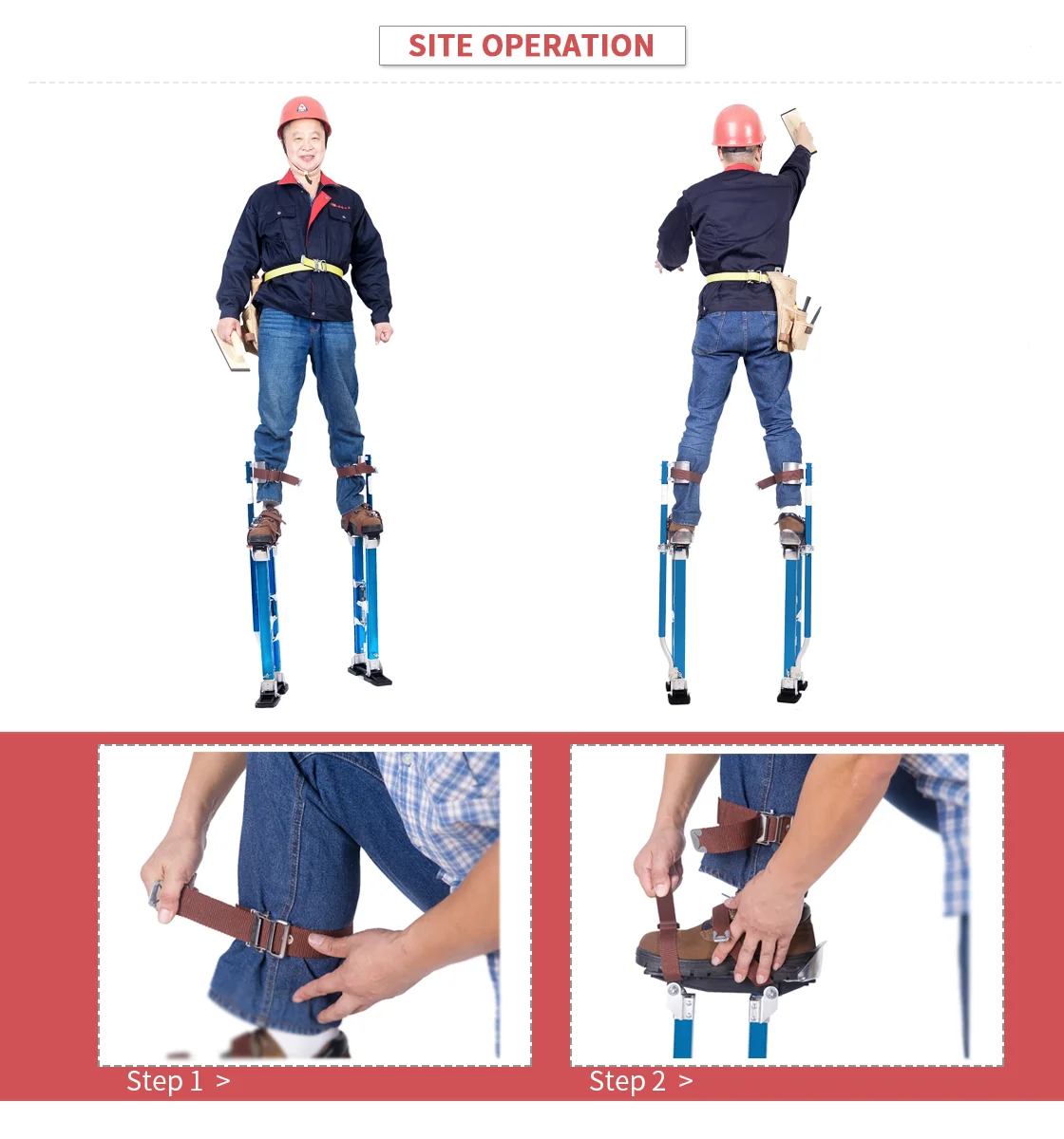 Aluminum Adjustable Painting Walking Drywall Stilts For Painting