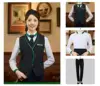 Conjunto de 3 piezas para mujer: camisa blanca + chaleco + pantalón negro