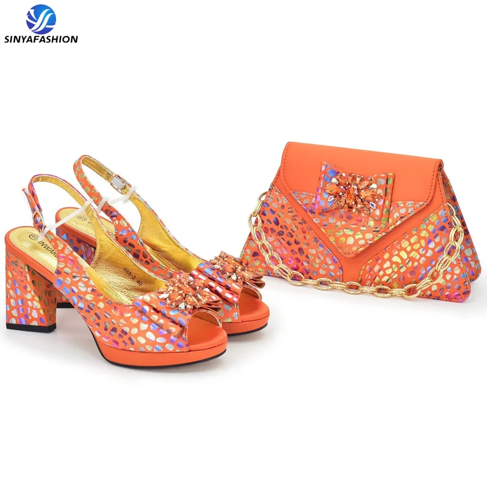 Ladies Party Shoes Bags with Stones Elegant Durable