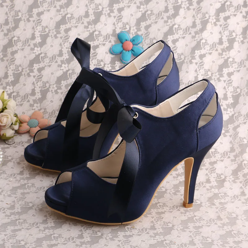 Navy lace outlet shoes for wedding