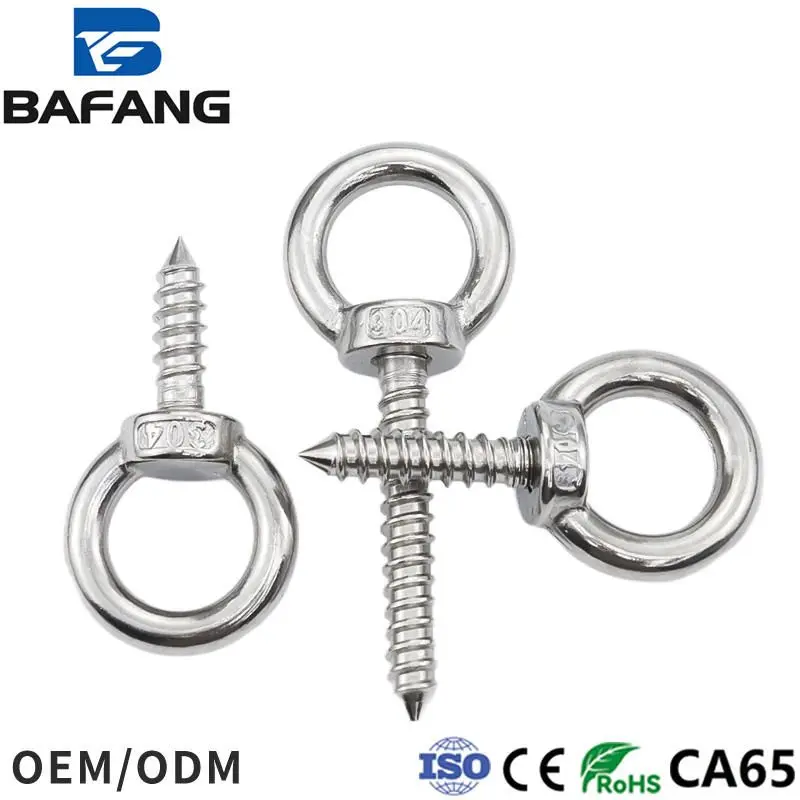 Tornillo de ojo galvanizado para elevación — acero inoxidable, para aparejos y izado (rosca métrica M8–M30)