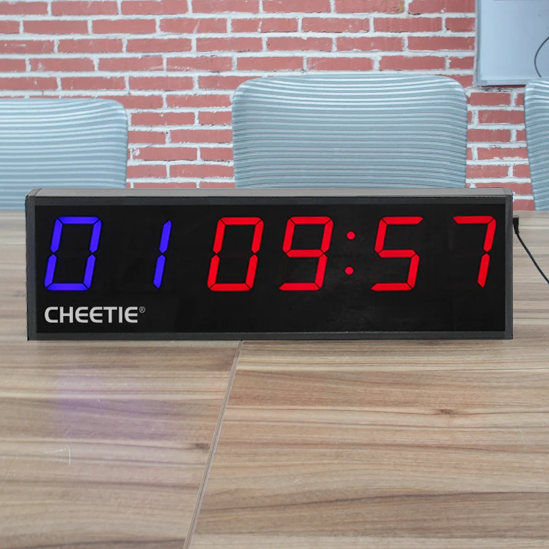CP50D Custom Logo Printing Extra Large LED Gymboss Boxing Products HIIT Timer Tabata Interval Timer Electronic Stopwatches