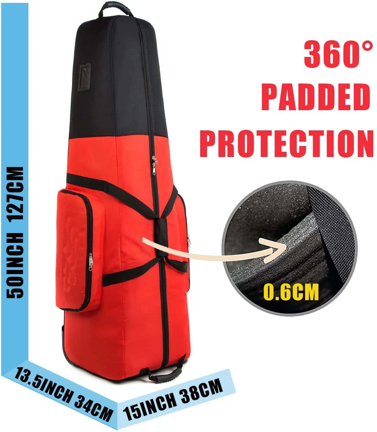 Нейлоновая износостойкая мягкая сумка для гольф-клуба с колесами, сумка для гольфа, Дорожный Чехол для авиакомпаний