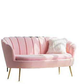 European Leisure Velvet Living Room Sofas Designer Balcony Lazy Single Sofa Double Sofa Bedroom Armchair Office Furniture
