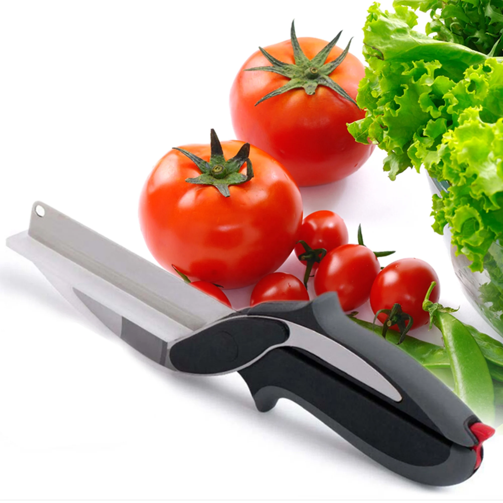 Hot Sale 2-in-1 Kitchen Scissor Smart Multifunction Vegetable Cutter with Knife and Cutting Board