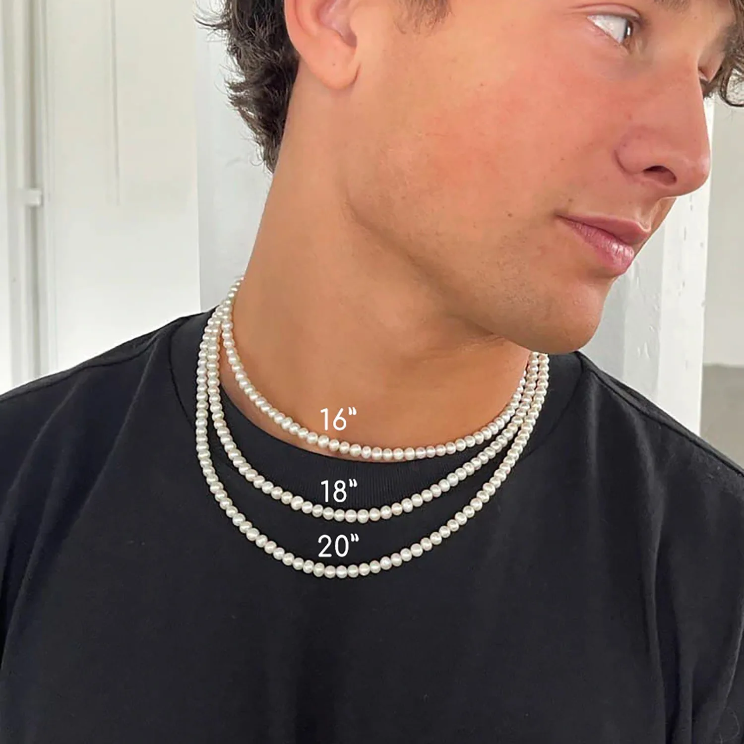 Pearl Necklace Aesthetic Chains For Men Aesthetic Men Wearing