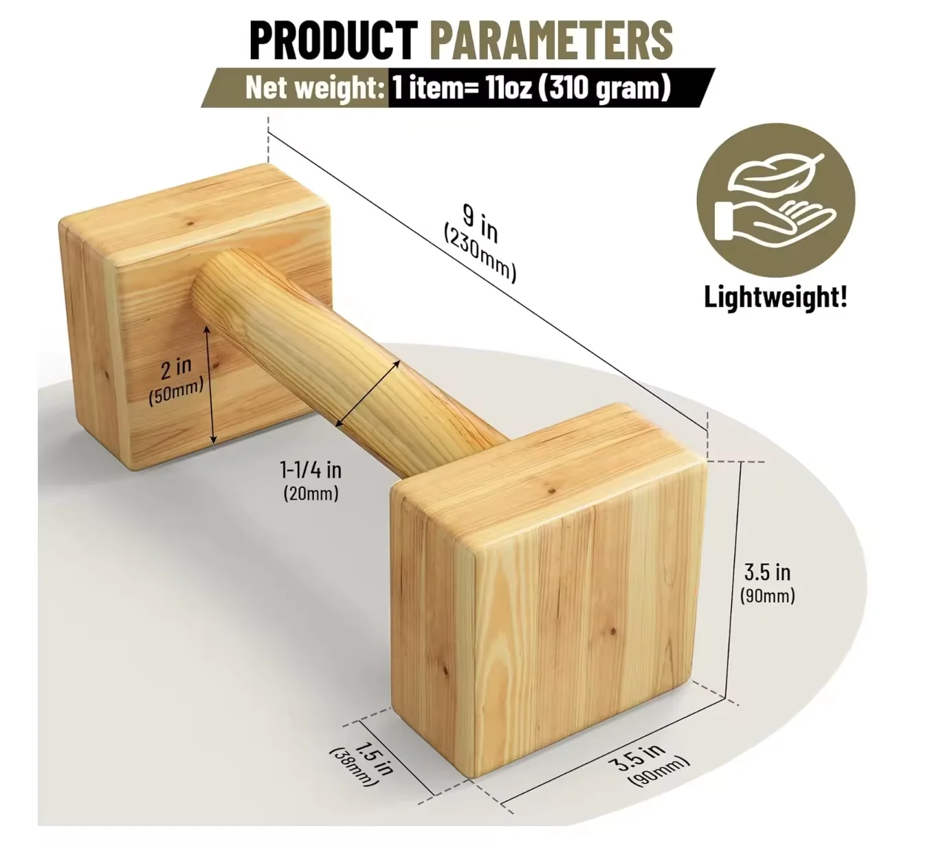 Minibarres en bois avec poignée ergonomique, version low ou medium