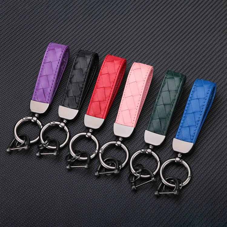 Metal And Leather Keychain For Car Keys