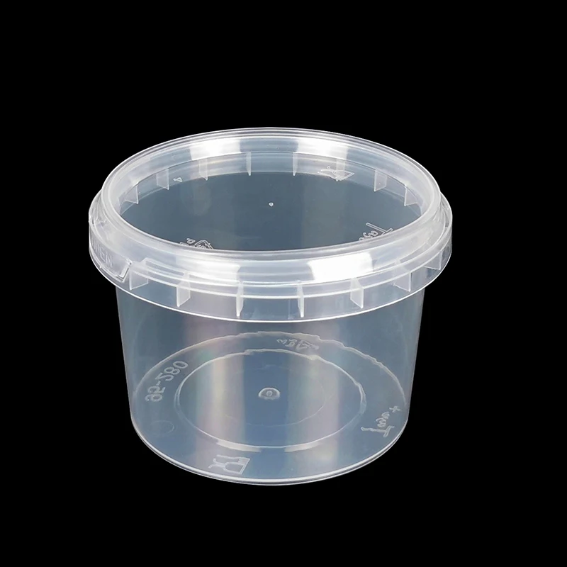 Custom Logo 250ml 500ml 1000ml Plastic Food Container with Tamper Evident Fast Dispatch Stocked Plastic Cups