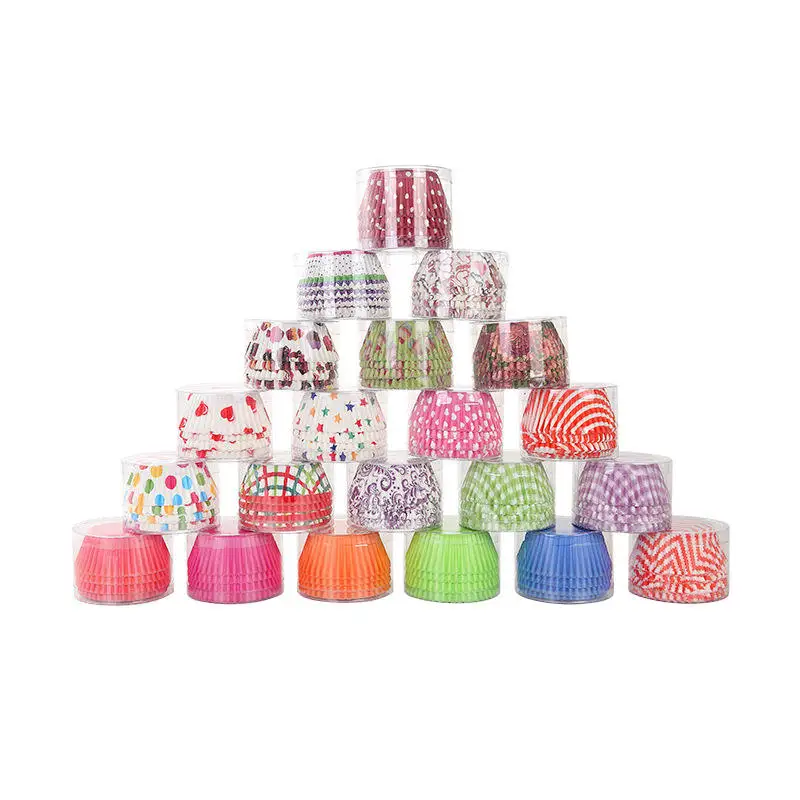 Beigu Eu Disposable Mini Cupcake Muffin Oven Safecake Cup Liner Premium Paper Pack Rolled Rim Cupcake Paper Baking Cups Mould