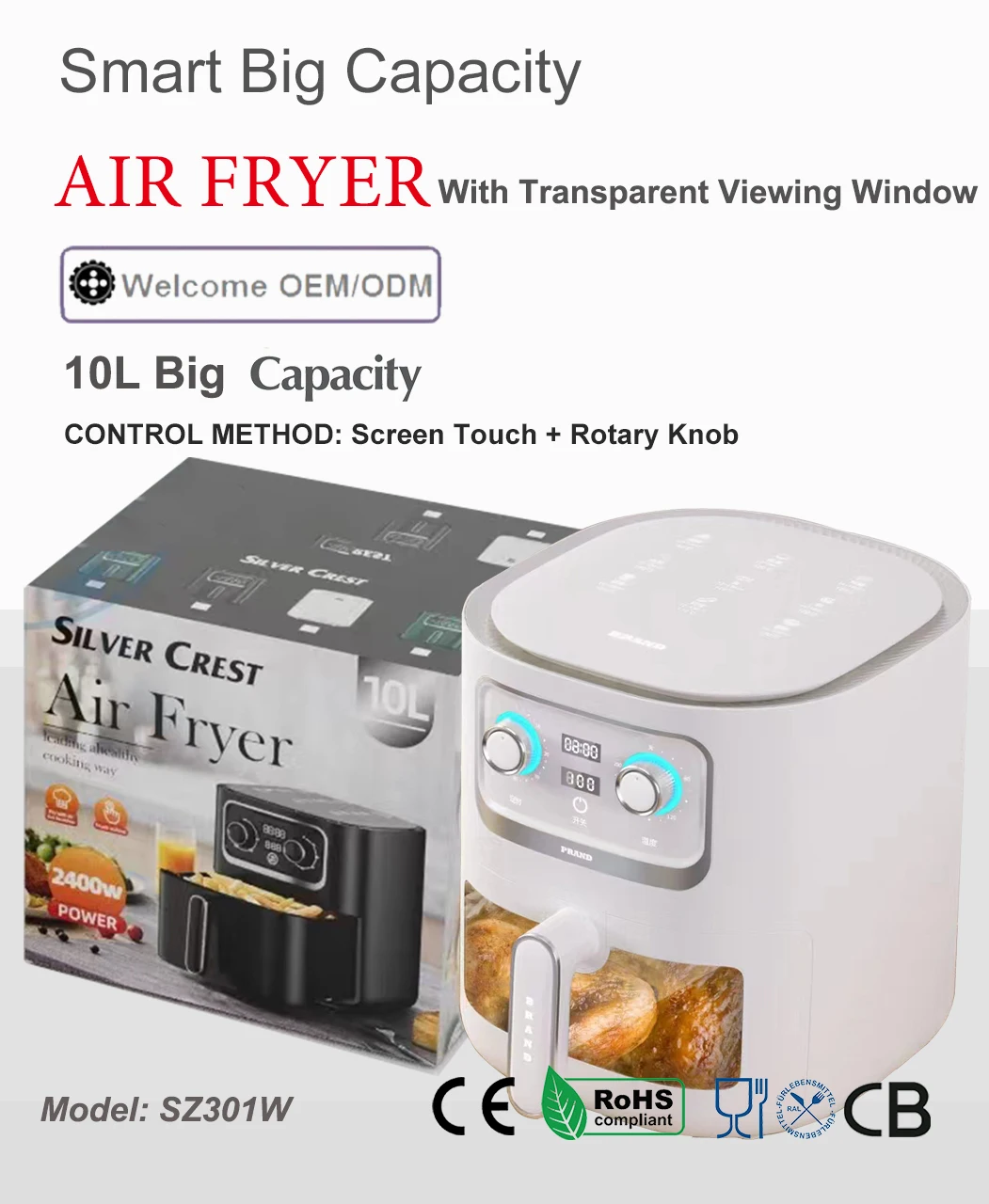 Hot Sale 10l Air Fryer Oven Big Capacity Smart Air Fryer With