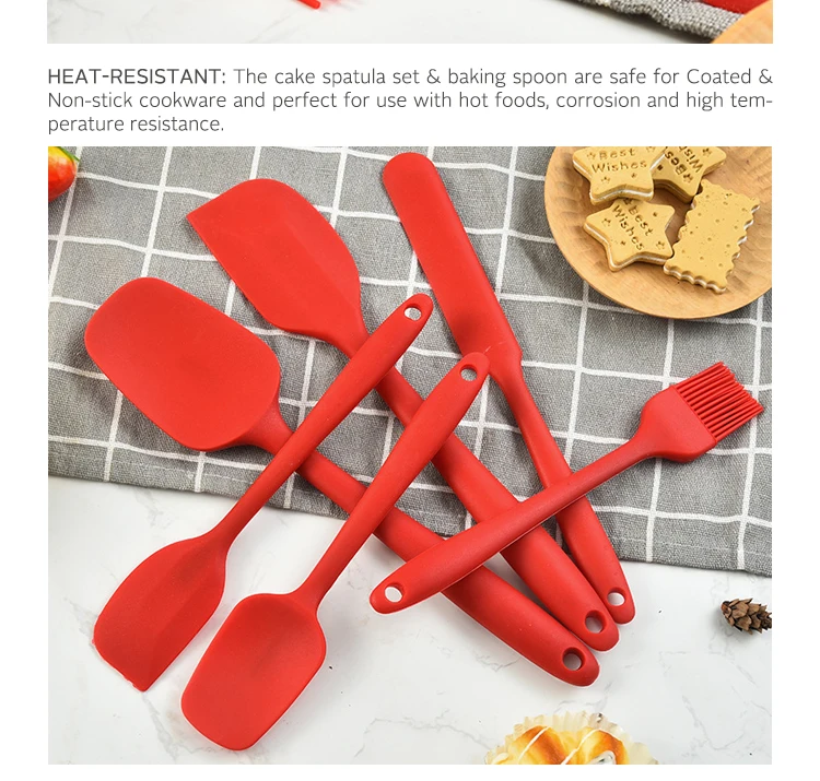 Silicone Spatula Set Heatresistant Spatula One Piece Seamless Design