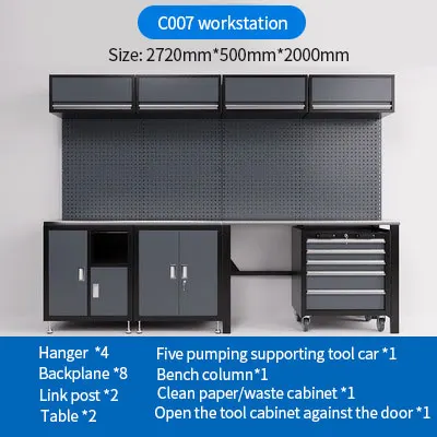 Metal Garage Combined Tool Cabinet Workstation Mobile Tool Trolley ...