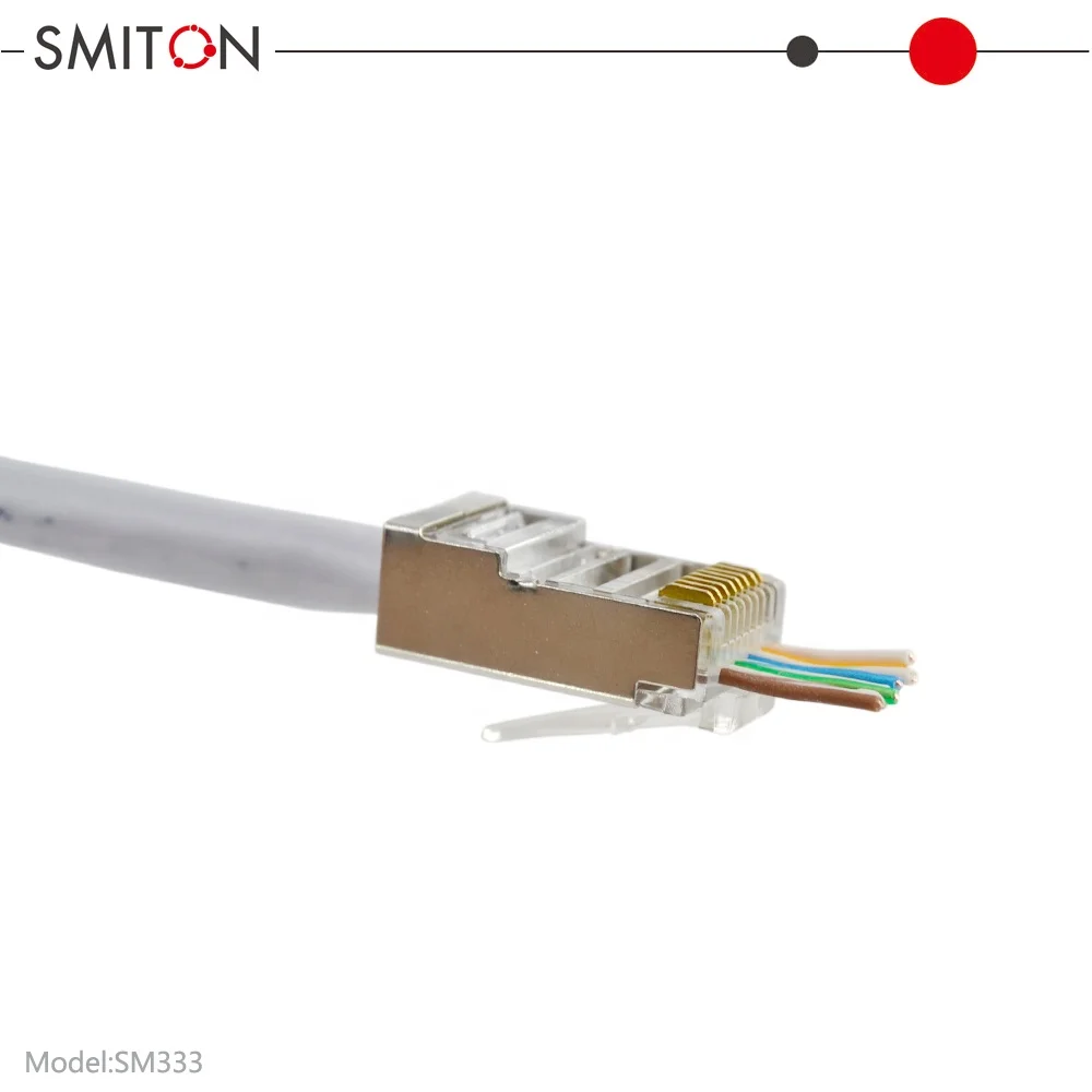 Rj45 Pass Through Cat5 Connector Rj45 Pass Through Cat5 Shieled