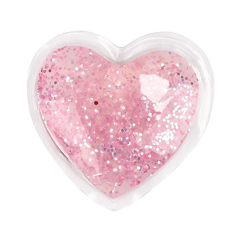 heart shape hot cold packs reusable custom logo sequin glitter hot cold compress pvc mini gel ice pack for cooler