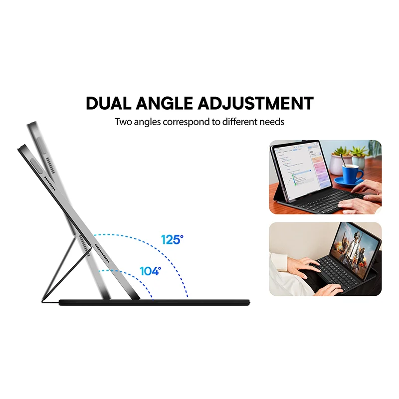 product laudtec f16 wireless keyboard tablet cover for ipad pro  ipad air lightweight 430g design with oil resistant protective shell-6