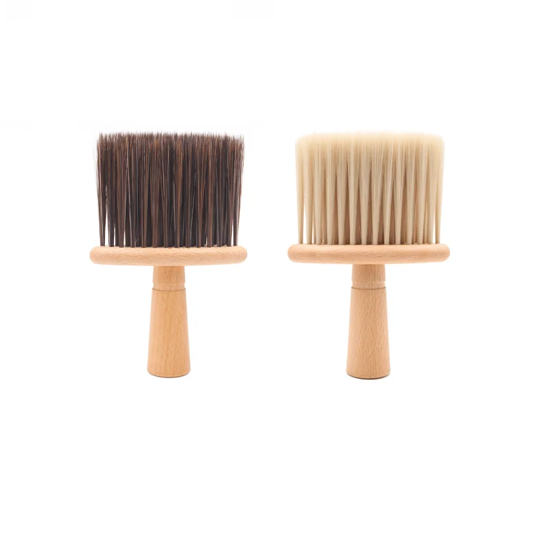 Factory direct sales neck cleaning tool salon special cleaning hair brush solid wood nylon hairdress