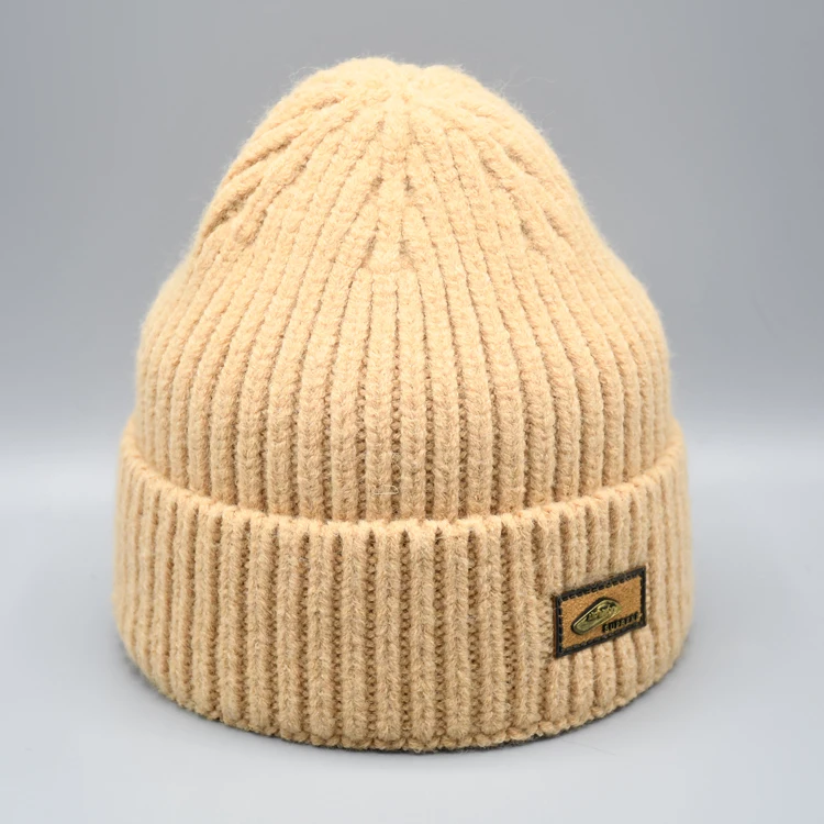 Fleece Lining Wool Knitted Beanie Hat 