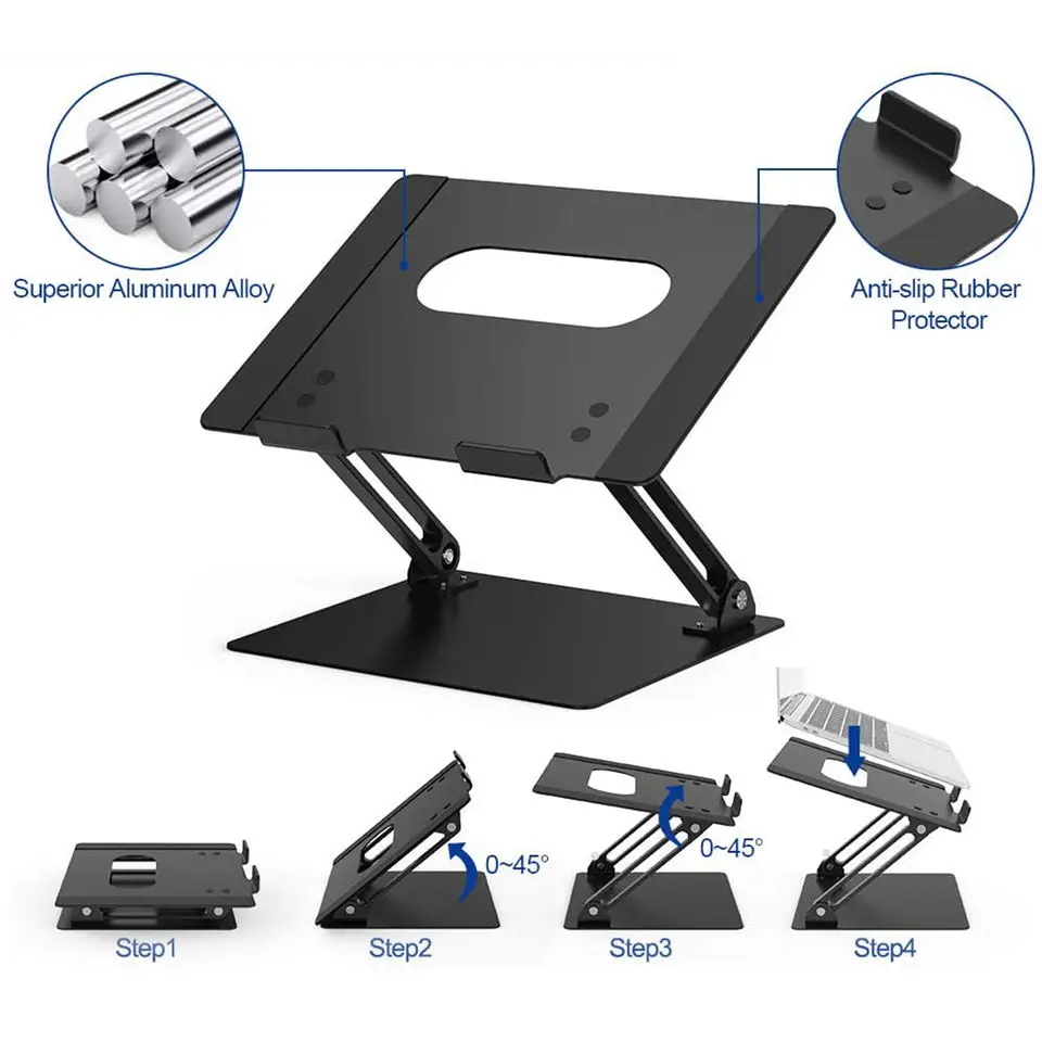 Wholesale Desktop Ergonomic Height Adjustable Notebook Holder Aluminum