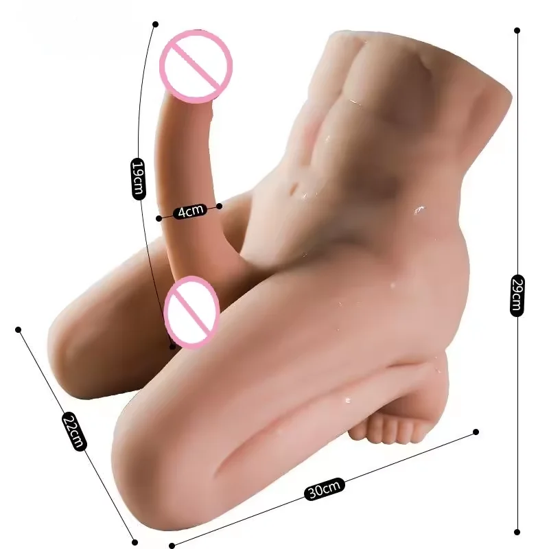 Artificial Penis Real Dildo Sex Tool Women's Self-consolation Device Sex Toy Half-body Solid Torso Reverse Mold Big Ass Men Doll