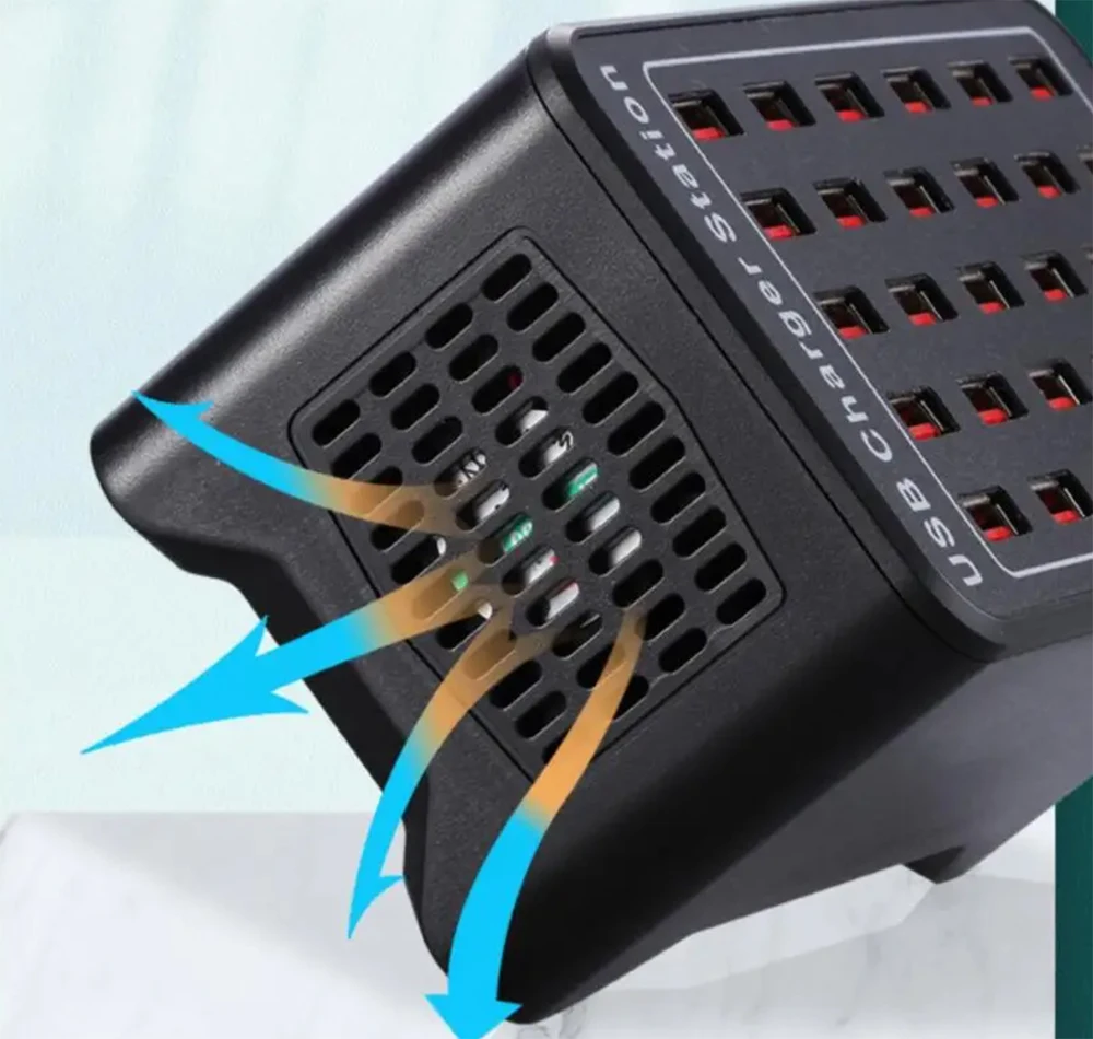 Carregador de alta potência com 30 portas USB 150W, adaptador de carregamento super rápido, multi hub USB, estação de carregamento para smartphone de mesa 150W