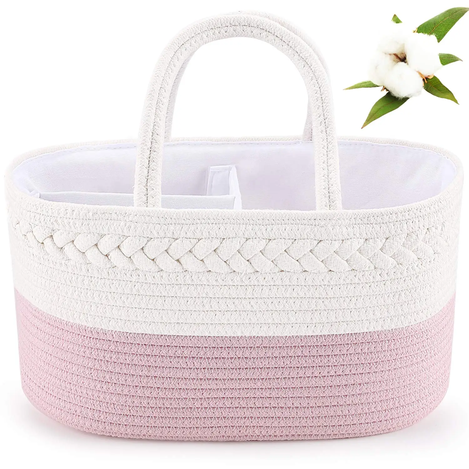 hand woven kid Diaper Caddy Organizer basket junian home arts