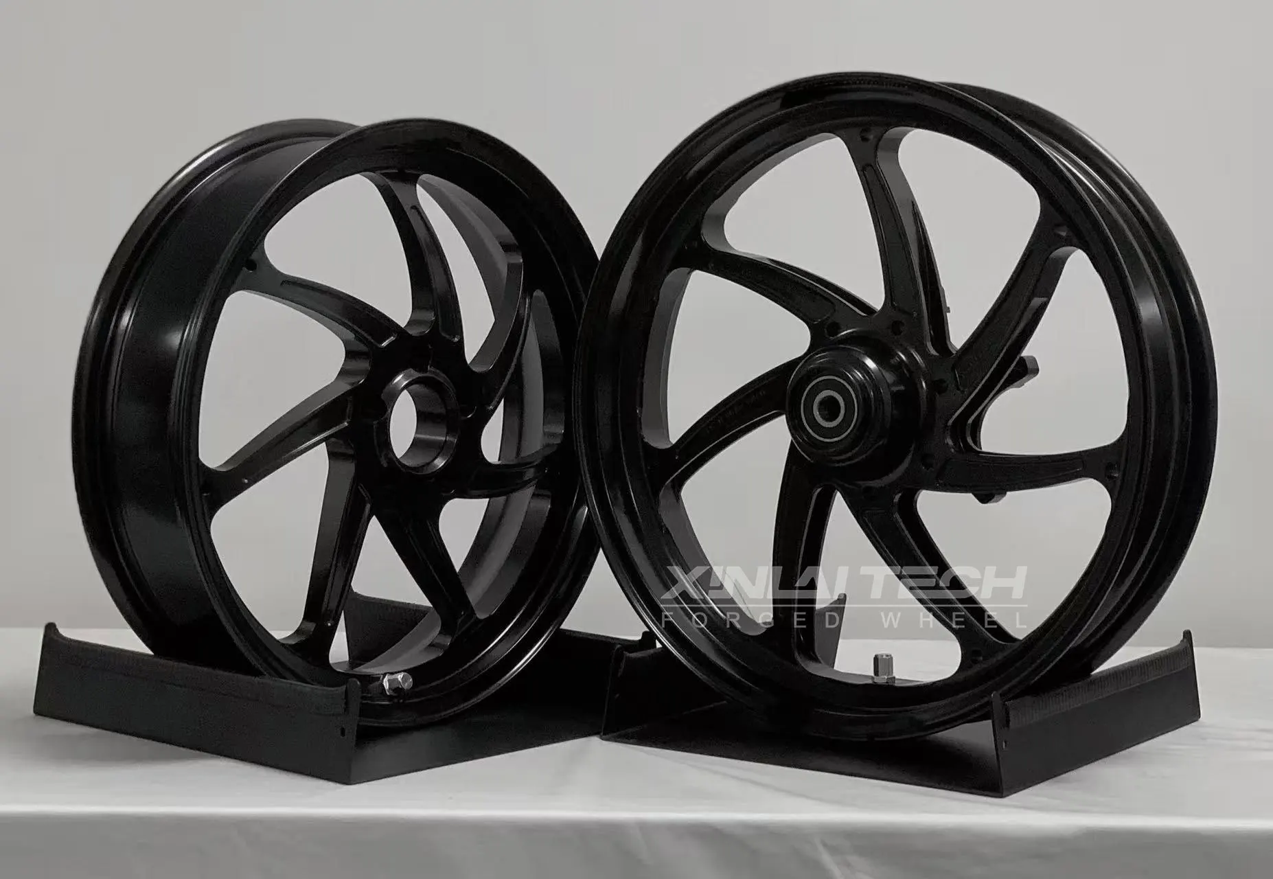 XL Custom Black Forged Motorcycle Wheels Alloy Rims Fit Aprilia RS250 RS660 RSV4 SR Max 300 SR Max 125/250 Superbike Wheels - Image 6