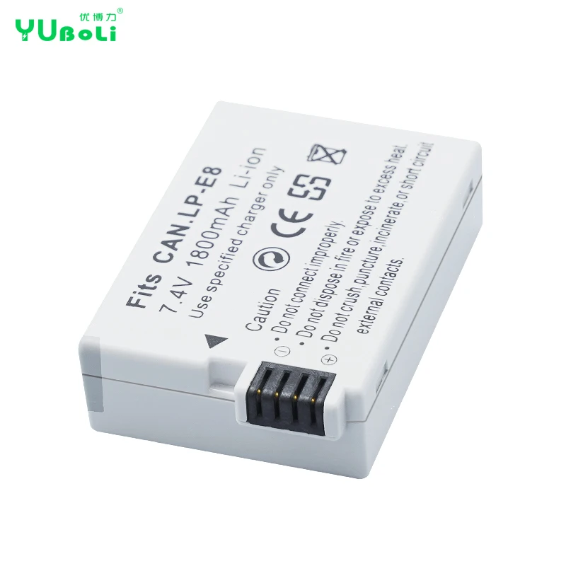 1800mAh Popular Camera Battery LP-E8 for Canon EOS 550D 600D 650D 700D EOS Kiss X4 X5 X6i Rechargeable Lithium-ion Battery
