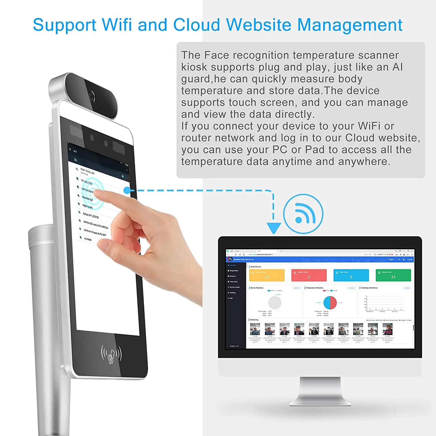 Waterproof 5-inch Face Recognition Camera Biometric Access Fingerprint ...