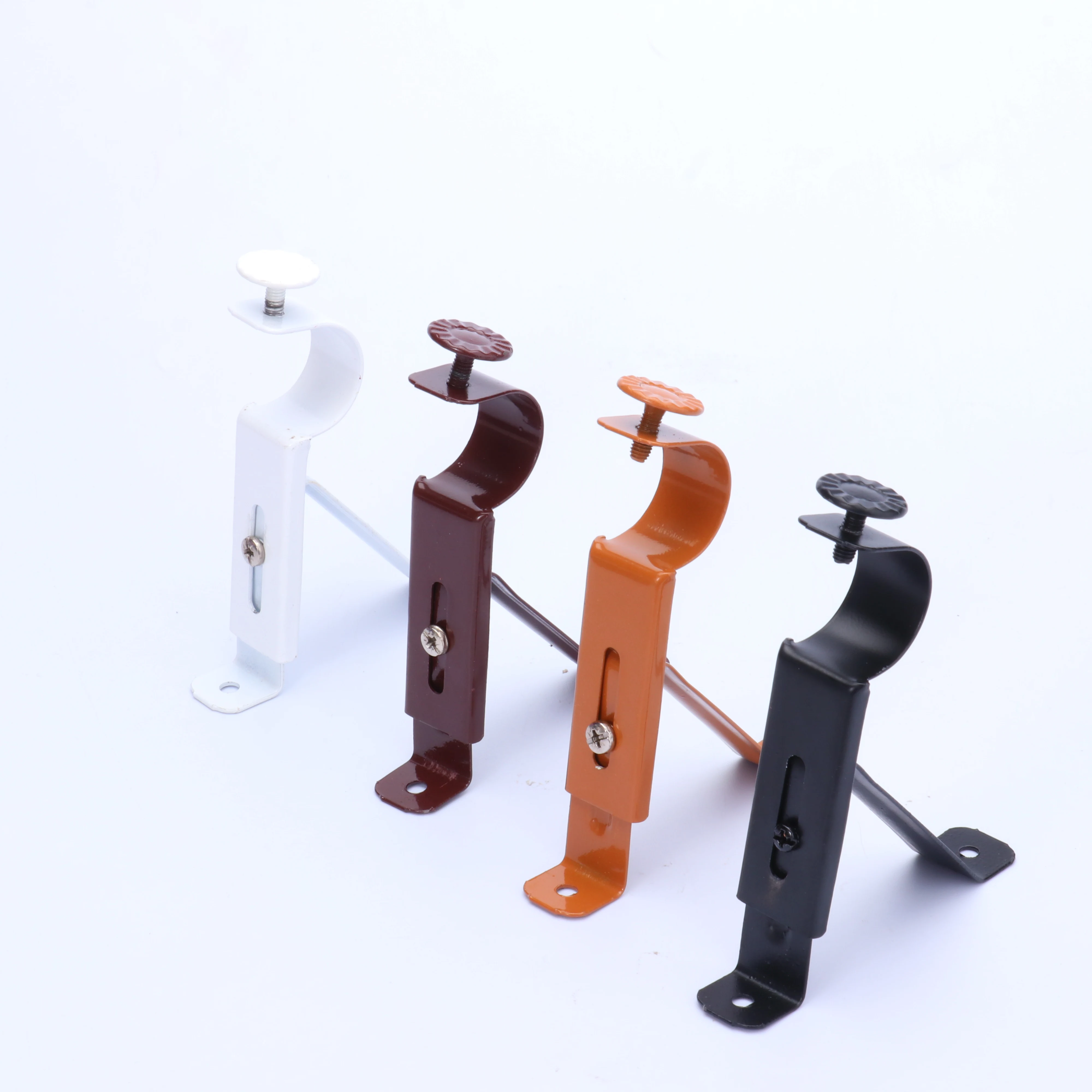 Convenient Curtain Rod Bracket Without Flower Single Bracket Curtain Holder Export Iron Bracket Thickened Reinforcement