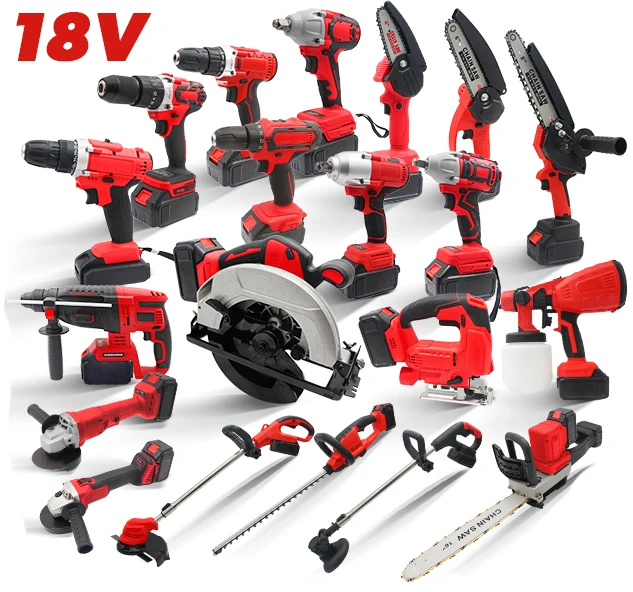 21v Power Tools Combo 15 Tool Kit Cordless Drill Lithium Battery For
