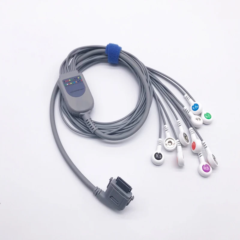 Совместимый для биомедицинского кабеля holter ECG с щелчковым концом